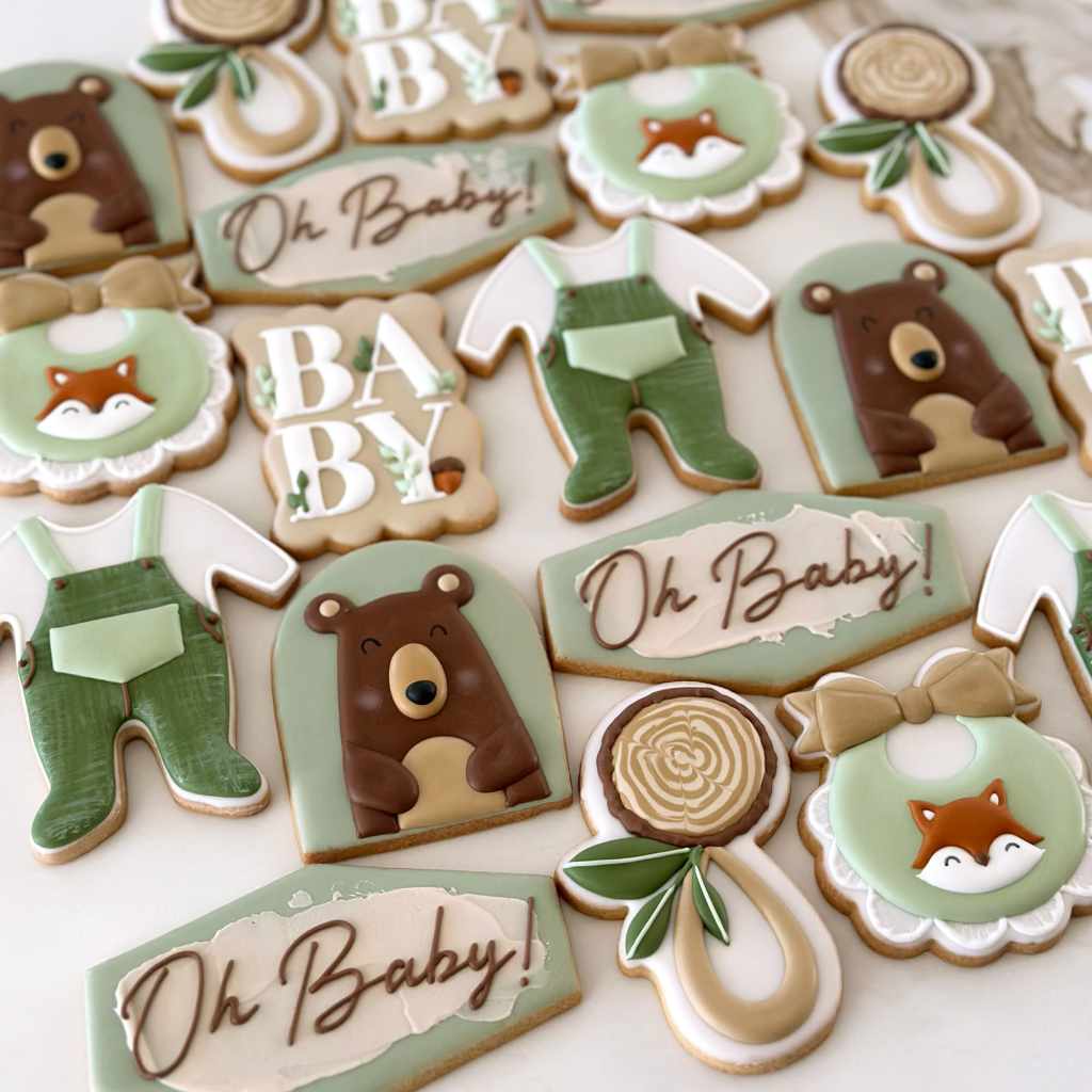 Woodland Baby Shower Cookies